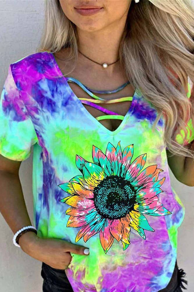 Sunflower Tie Dye  Top