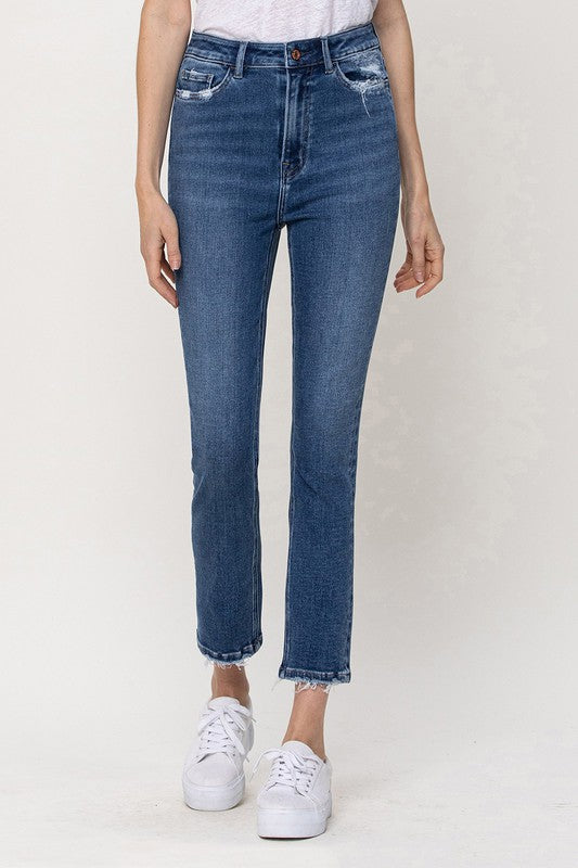 STRETCH HIGH RISE SLIM STRAIGHT ANKLE