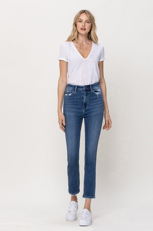 STRETCH HIGH RISE SLIM STRAIGHT ANKLE